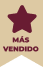 Una etiqueta que dice 'Más vendido' en color rojo
